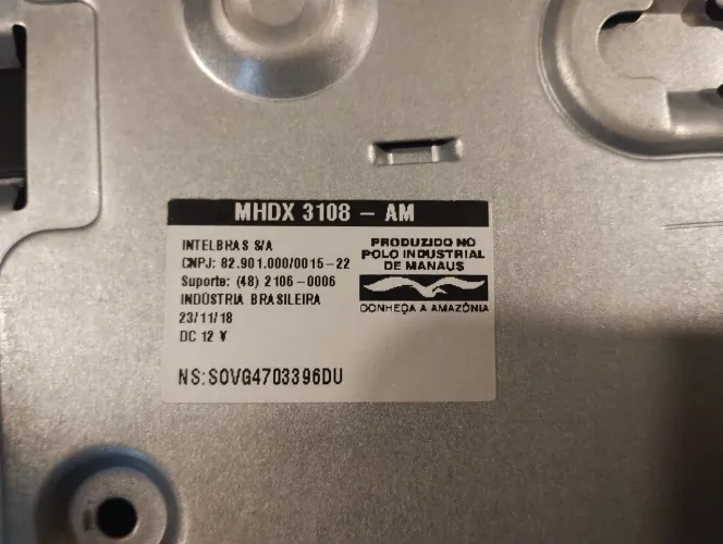 DVR Intelbras MHDX 3108 8 canais + HD de brinde