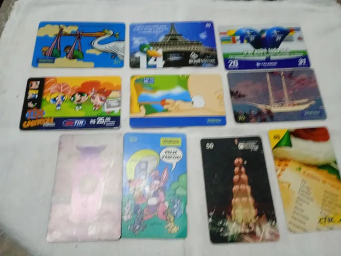 Cartão telefônico natal páscoa e de desenhos