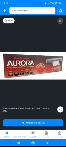 Plastificadora e laminadora Aurora 
