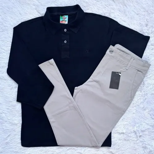 Kit Camisa Polo  e Calça Sarja 