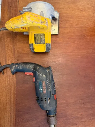 Serra mármore Dewalt + furadeira Bosch profissionais 