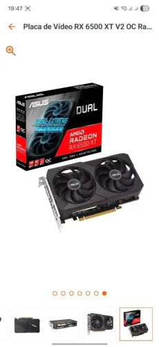 ? Placa de Vídeo RX 6500 XT 4GB ASUS Dual OC ? Excelente Estado
