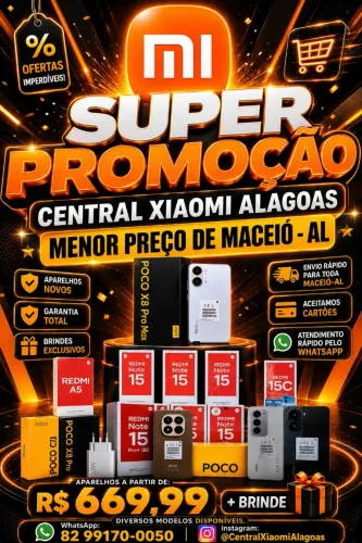 Xiaomi Redmi 15C, Poco X8 Pro, Note 14s e Diversos Modelos Disponíveis