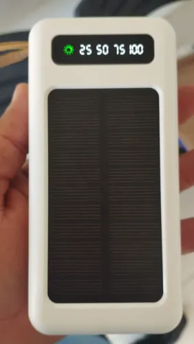 Carregador portátil com painel solar integrado 20000mhz