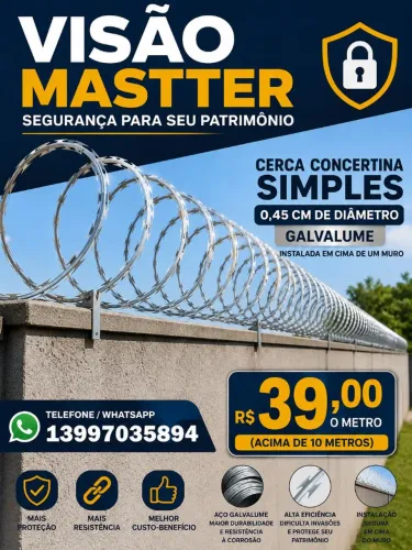 Cerca Concertina galvalume 0,45 cm diâmetro 