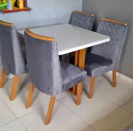 Mesa de jantar Josy com 4 cadeiras MDF 