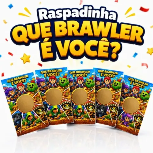 Lembrancinha Brawl Stars Raspadinha Jogo Festa Infantil Gamer