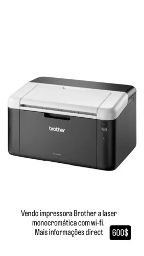Impressora monocromática Brother a laser com Wi-fi 110V com transformador de energia