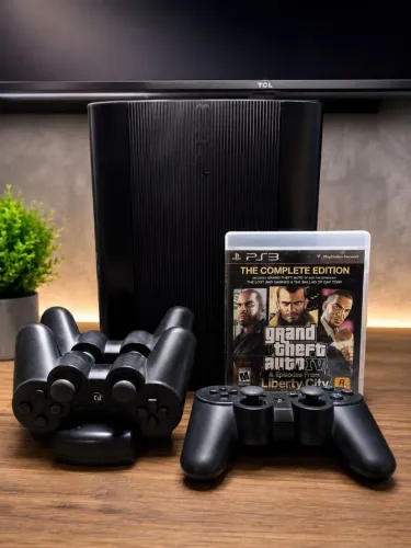 Play Station 3 Desbloqueado com 3 controles 14 jogos