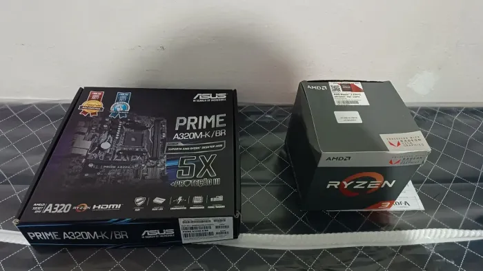 KIT PLACA MÃE AM4 + PROCESSADOR COM VIDEO INTEGRADO