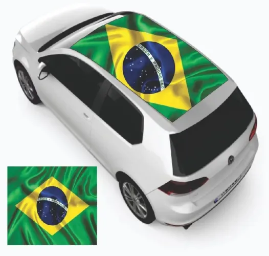 Adesivo Bandeira do brasileira para teto de carro 120x150