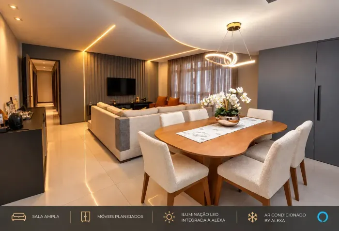 Apartamento para venda possui 132 metros quadrados com 3 quartos em Pompéia - Santos - São