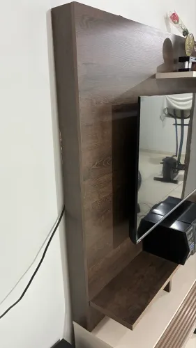 Estante Home Theater para TV até 60 Polegadas 1 Porta Star Off White/Cinamomo Valdemóveis