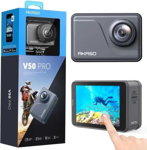 AKASO Câmera de ação V50 Pro Native 4K30fps 20MP WiFi touch screen, á prova dágua