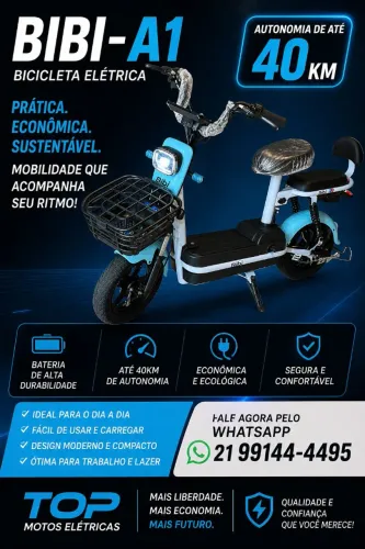 SUA LIBERDADE AGORA É ELÉTRICA! BICICLETA ELÉTRICA A-1