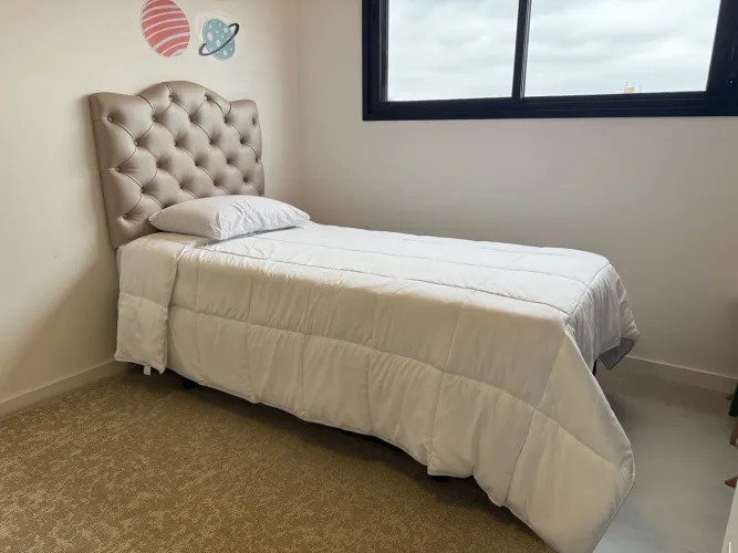 Cama box solteiro com auxiliar e cabeceira