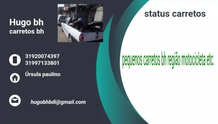 Pequenos carretos motocicleta fogão geladeira etc.