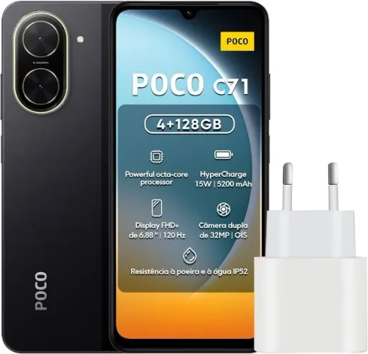 Xiaomi Poco C71 4G Dual 128 GB 4 GB Ram - Preto
