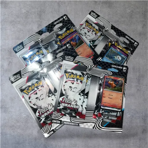 Pokémon TCG Blister Quádruplo EV 10.5 Fogo Branco e Raio Preto - Unidade