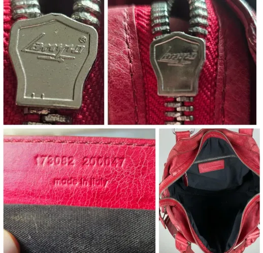 bolsa balenciaga vermelha original couro legítimo vintage balenciaga ? usado