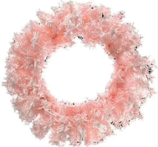 Guirlanda Decorativa - Cotton 120H Nevada Rosa/Branca - 40 Centímetros - Cromus Natal 