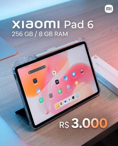 Xiaomi Pad 6 (256GB / 8GB RAM) + Caneta Xiaomi Smart Pen 2ª Geração + Capa Premium