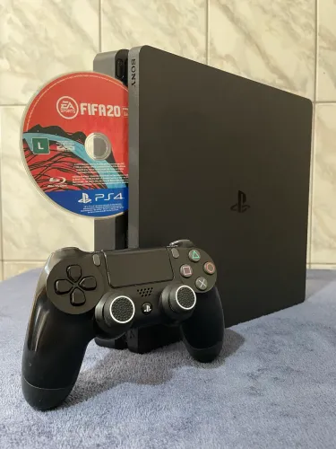 Ps4 Slim Impecável com 1 Controle Original e Vários Jogos