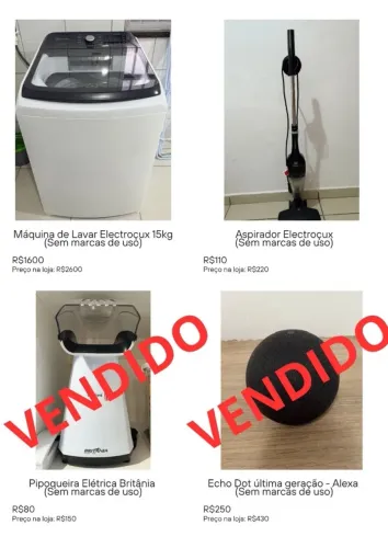 DESAPEGO DE ELETRODOMÉSTICOS NOVOS