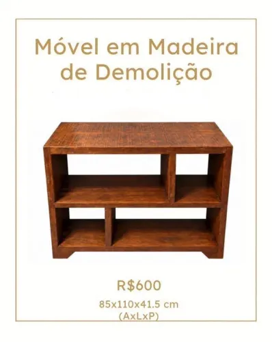 MÓVEL EM MADEIRA DE DEMOLIÇÃO