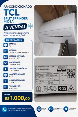 Ar Condicionado TCL 12.000 btus