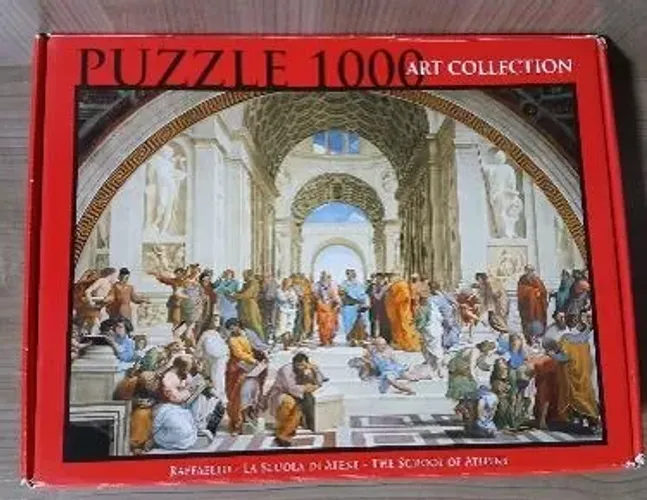 Quebra cabeça completo the school of athens 1000 museu do vaticano