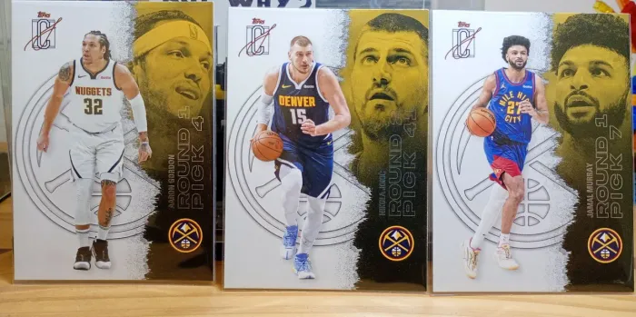 lote 3 cards nba topps signature class 25/2026 - denver nuggets