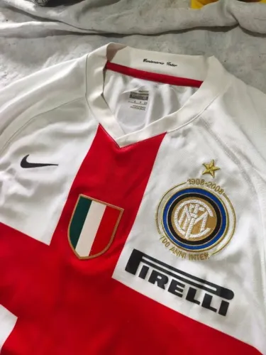 camisa original centenário inter milão 2007 2008 branca tamanho p #10 adriano internaziona