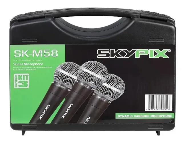 MICROFONE KIT C 3 SKYPIX SKM58 COM MALETA