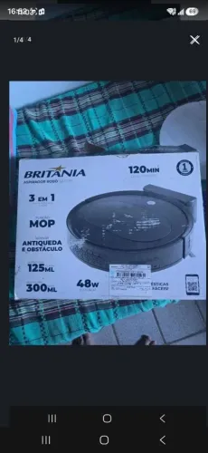 Robô aspirador Britânia BAS17P antiqueda e mop