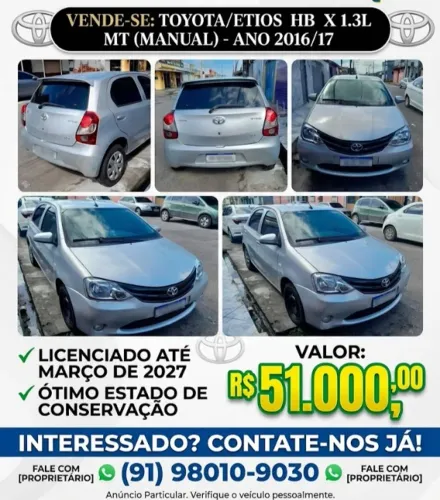 Toyota Etios X 1.3 Flex 16V 5P Mec. 2017