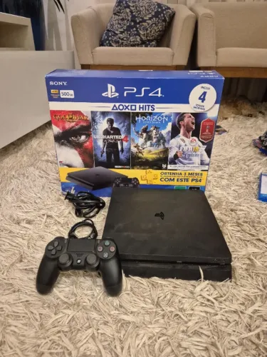 PS4 Slim 500GB + Caixa Original + Controle - CUH-2114A