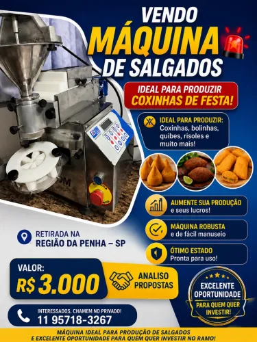 Máquina de salgado coxinha 