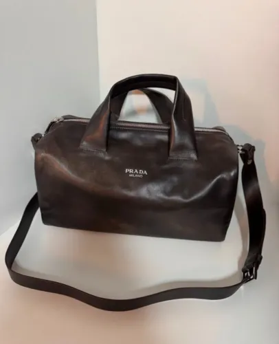 bolsa prada duffle bau marrom degrade