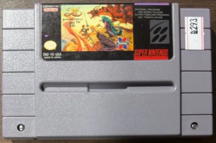 Wanderers From Ys III Original SNES Super Nintendo REF.293