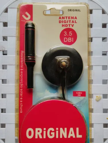Antena digital HDTV 3.5 dbi com cabo de 3 metros