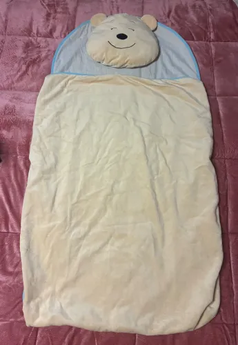 Saco de Dormir criança Ursinho com Travesseiro Removível TAM aprox 3 anos