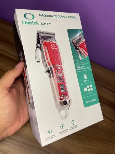 Máquina de Cortar Cabelo Vermelha sem Fio ON-MA301 Onistek an3