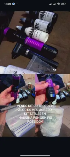 kit tatuagem máquina pen poseidon