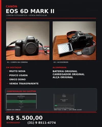 Canon 6D MARK II (oportunidade)