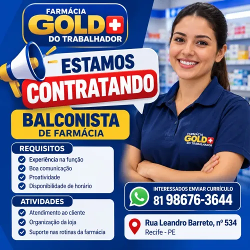 Vaga balconista farmácia 
