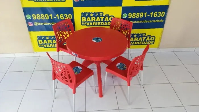 MEGA PROMOÇÃO JOGO DE MESA NATURE FORTEPLASTICO