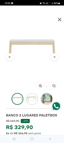 Tokstok BANCO 2- 3 LUGARES PALETBOX<br>Cor: Branco/Natural washed