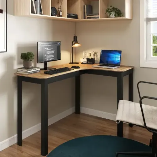 Mesa Escrivaninha Moderna Para Pc Em L Estilo Industrial 120x90 Vintage