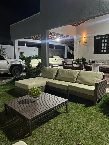 Sofá modular 3 lugares no alumínio e fibra sintética 